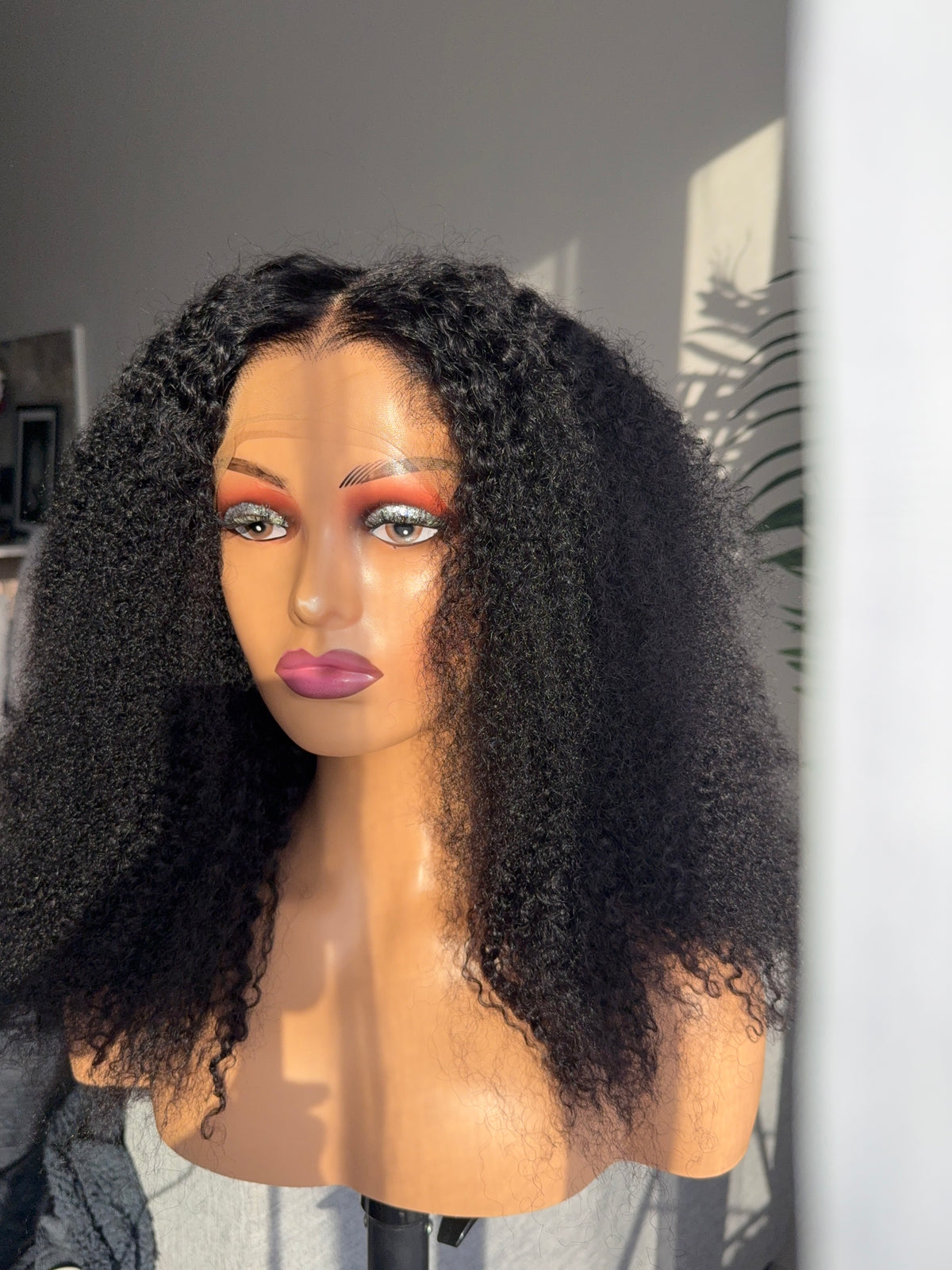 Afro curly Lagos hairline wig