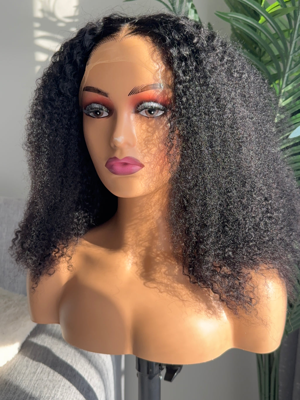 Afro curly Lagos hairline wig