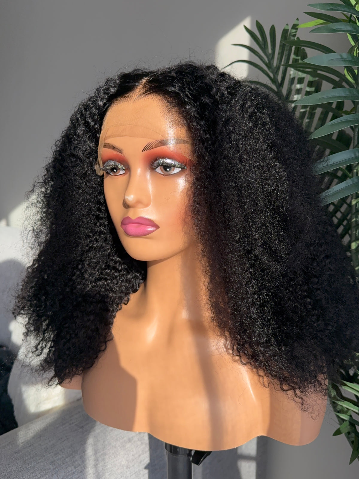 Afro curly Lagos hairline wig